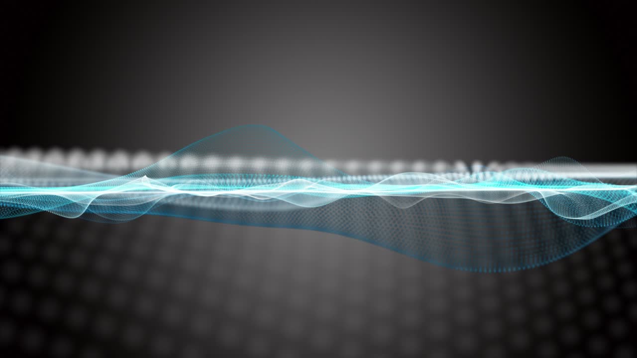 천천히 움직이는 입자 파동 물체와 함께 환상적인 애니메이션, 4096x2304 루프 4k