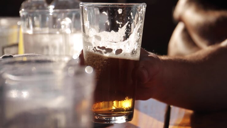 Cerveza en un vaso