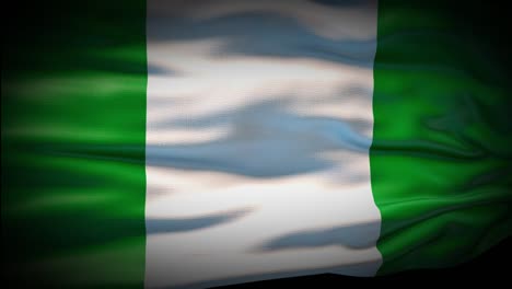 animation nigeria flag is waving seamless loop. nigeria flag waving in the wind. realistic 4k national flag of nigeria closeup.