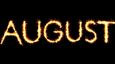 august text sparkler glitter sparks firework loop animation