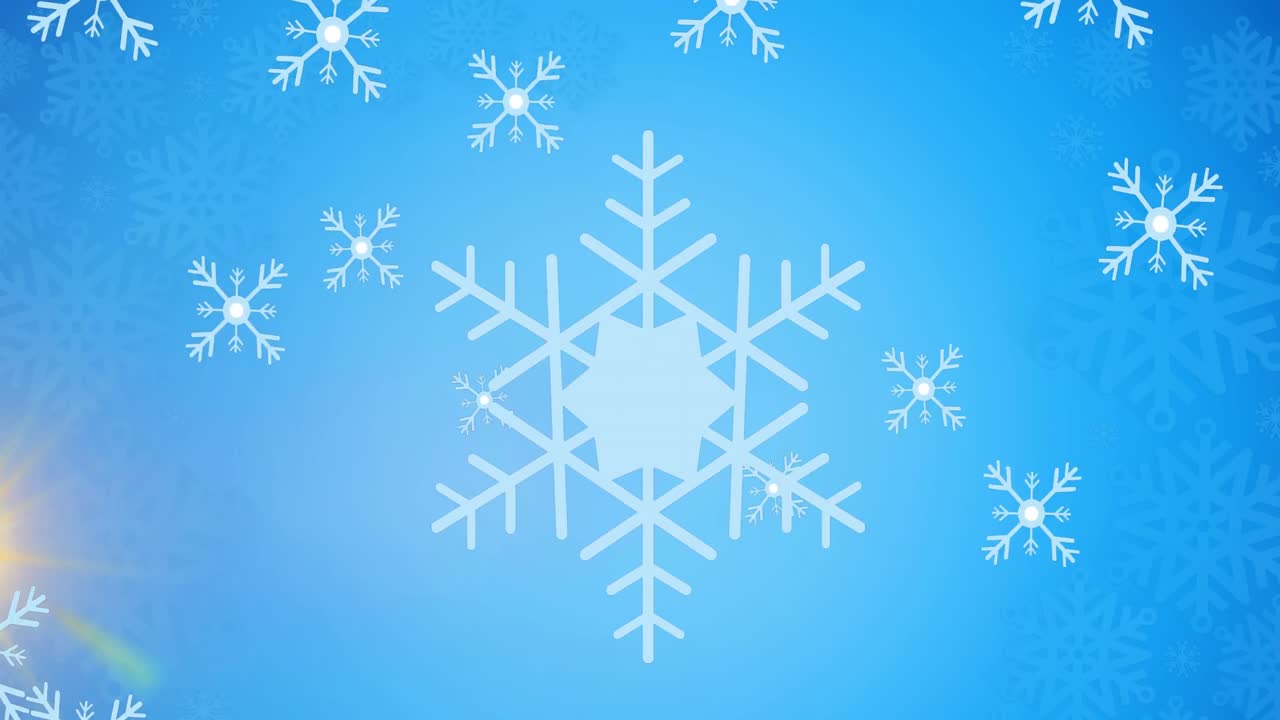 눈이 내리는 위에 있는 빛의 반점들의 애니메이션