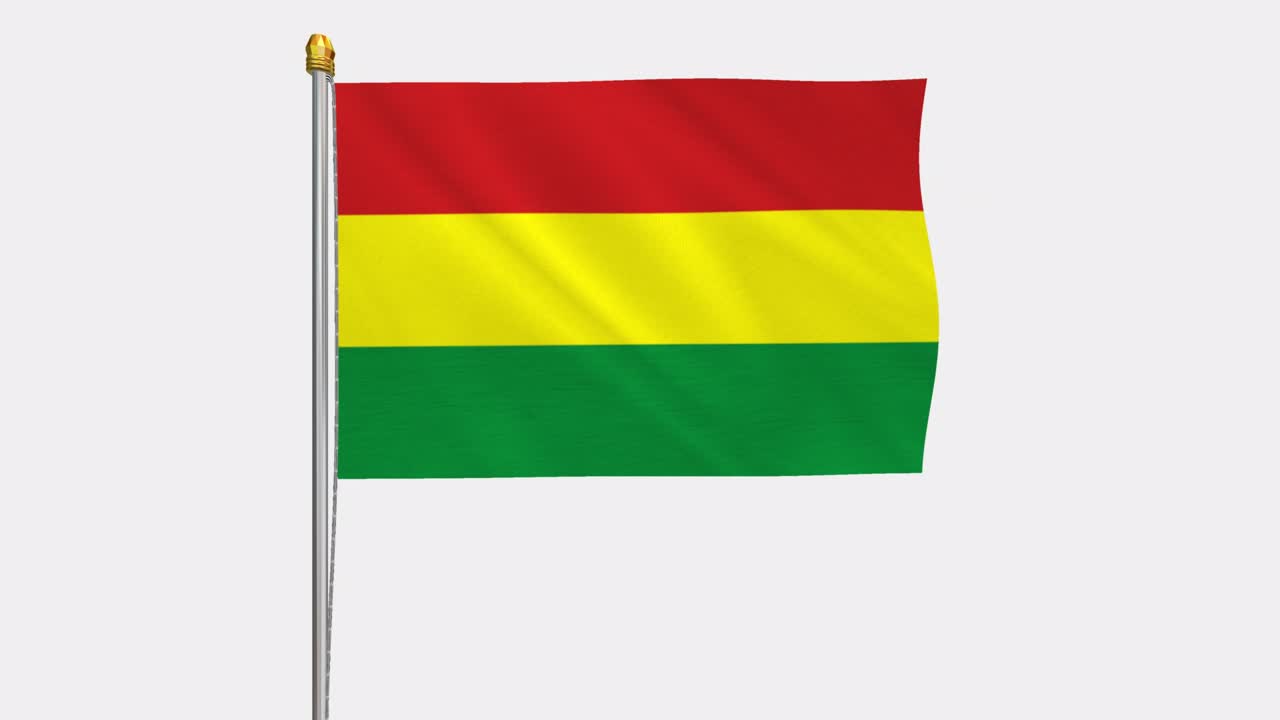video de bucle de la bandera de bolivia revoloteando en el viento, video en cámara lenta de 4k, con canal alfa