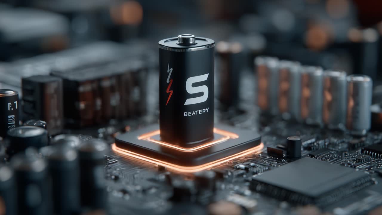A Modern Electric Battery on a Circuit Board: Exploring Advanced Energy Solutions and High-Tech Designs in Today's Electronic Devices