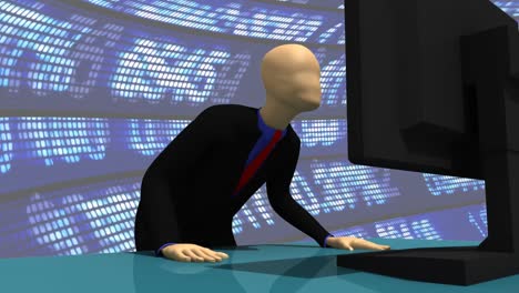 Animación-Que-Presenta-A-Un-Hombre-En-3D-Usando-Su-Computadora.