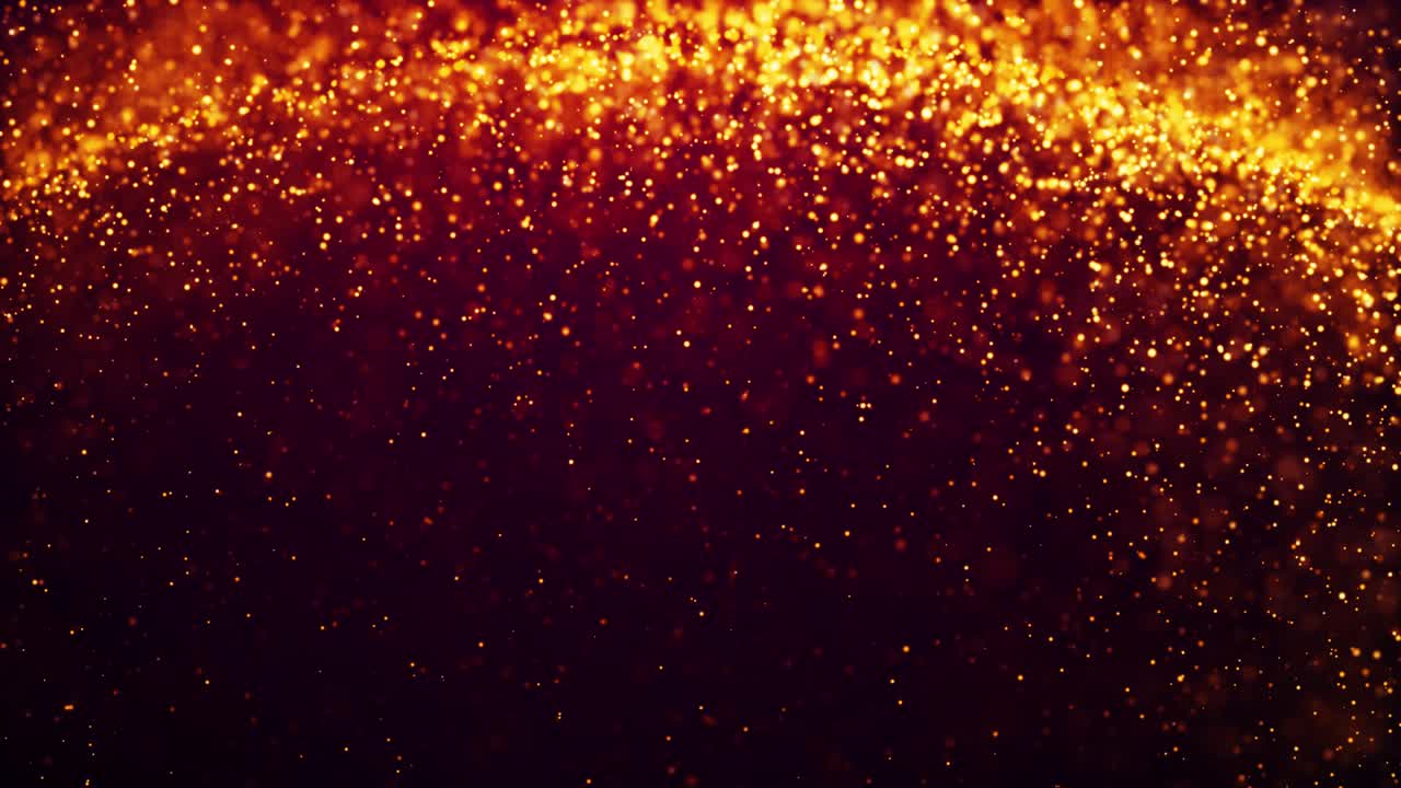 las partículas de brillo rojo dorado parpadean y flotan en líquido viscoso con un increíble bokeh. fantástico fondo en 4k. los chispas mágicos de oro de la luz forman estructuras abstractas. luma mate como canal alfa.