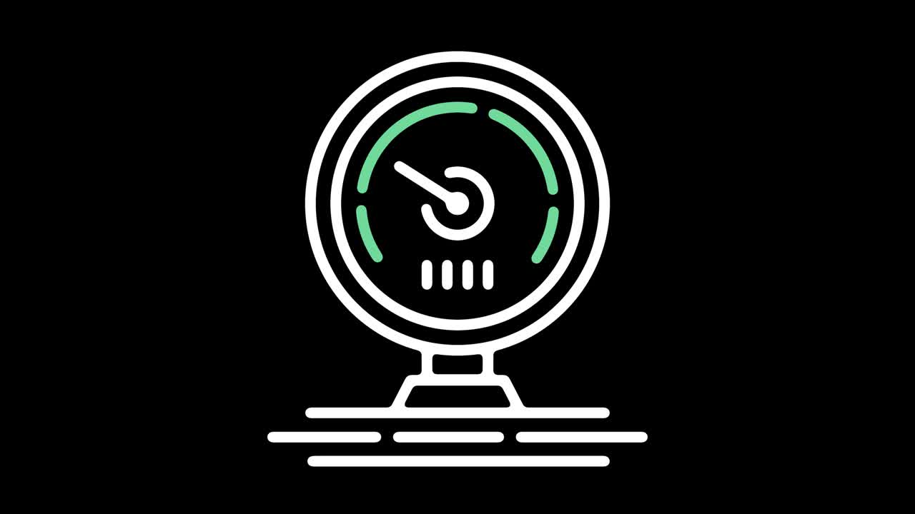 알파와 함께 에너지 측정 라인 아이콘 애니메이션