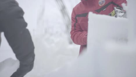 ice sculpting in winter