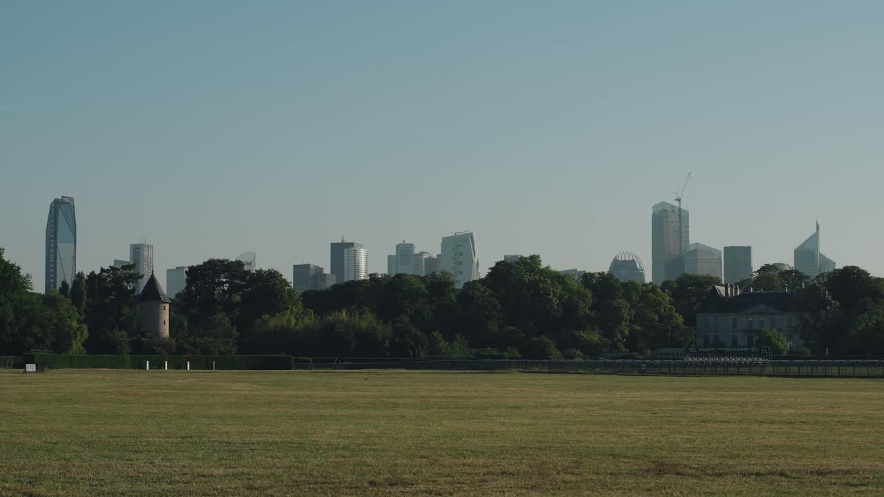 View of La Defense France from a nearby field