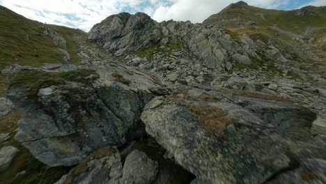 Aerial-shot-of-mountain-surface-in-Saltzburg