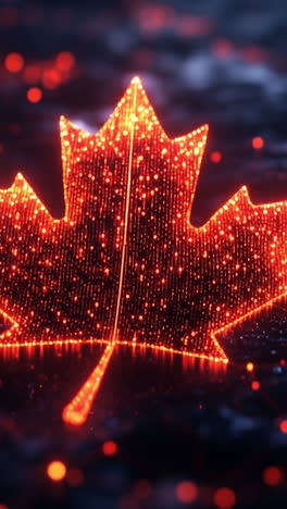 glowing digital maple leaf