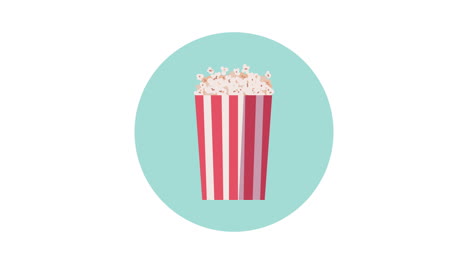 popcorn in a red striped box