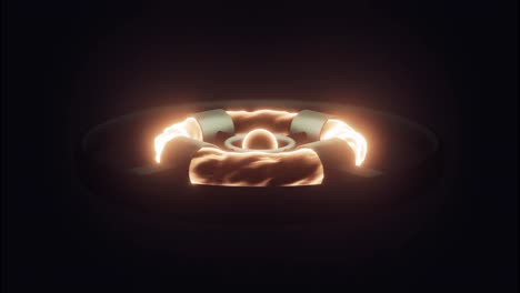 formas geométricas 3d abstractas con luces brillantes