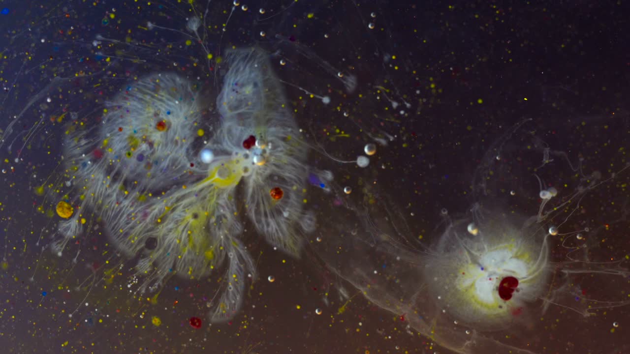 추상적인 색의 기름 거품