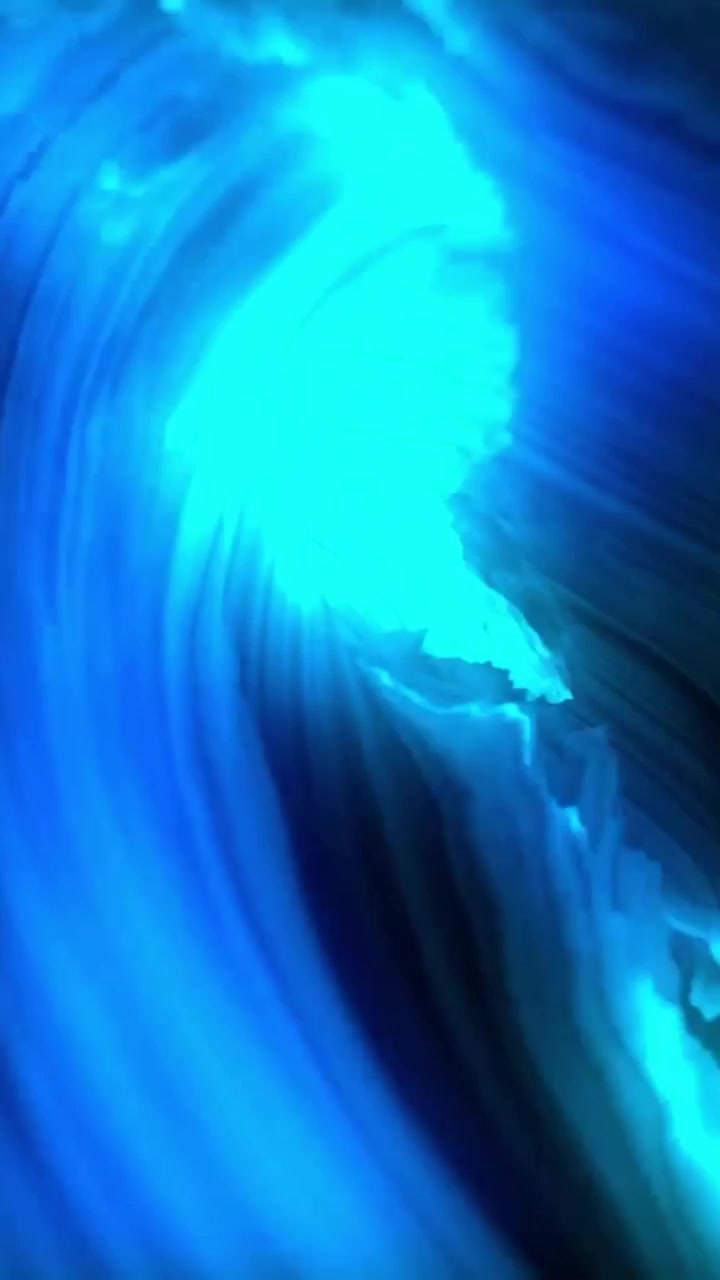 Animazione di forme blu neon che si muovono su sfondo nero
