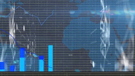 Finanzdatenverarbeitung-Vor-Blauem-Hintergrund