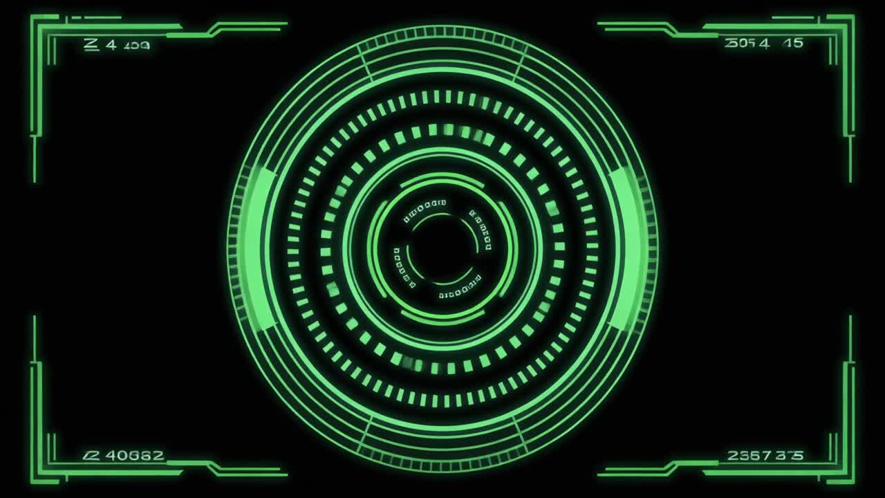 Animert Sci-Fi grønn HUD-skannedisplay