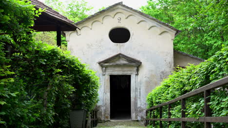 A-beautiful-travel-tour-at-the-Sacred-Mountain-of-Varallo,-a-christian-devotional-complex,-a-unesco-world-heritage-si-in-Italy