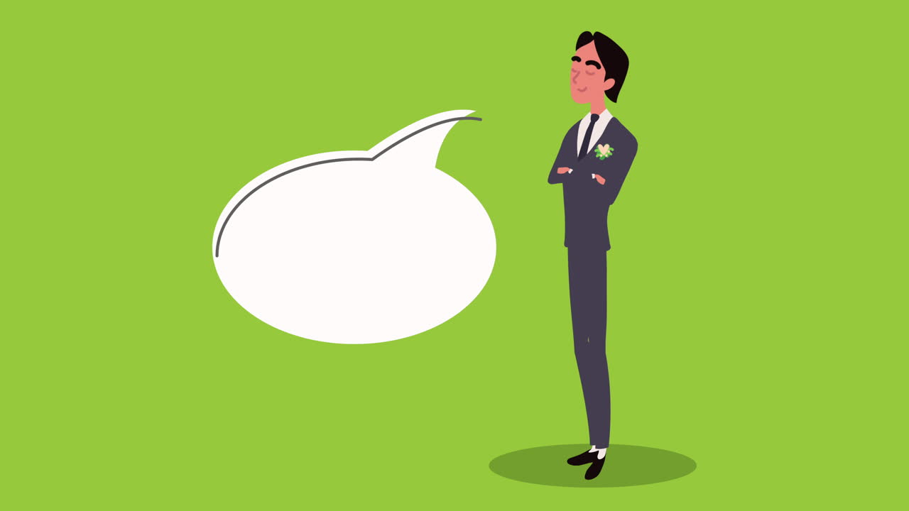 Groom with Speech Bubble