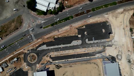 high resolution 4k video of the new rehovot city soccer stadium during final stages of construction- israel
