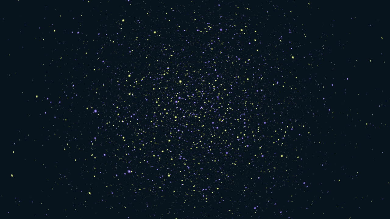 puntos de colores en movimiento en el espacio oscuro