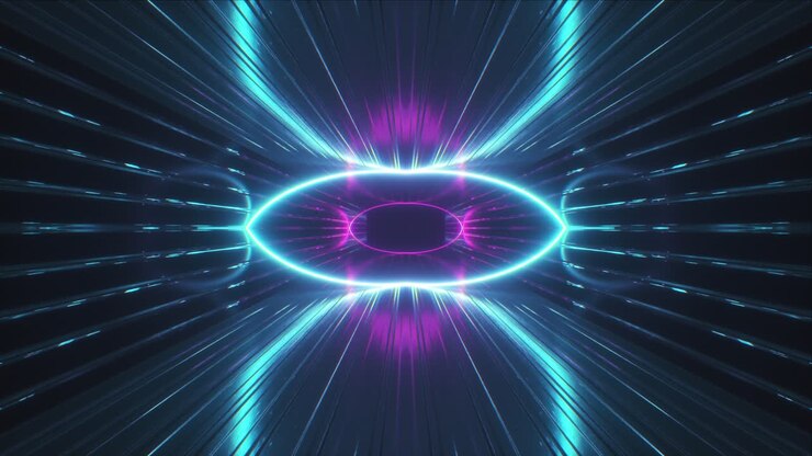Neon Tunnel Abstract Background