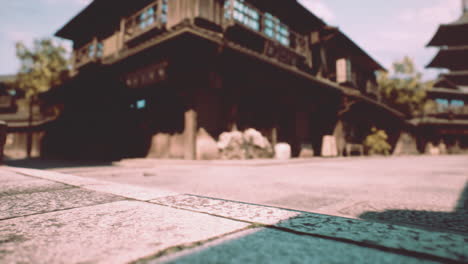 traditional japanese architecture in a courtyard