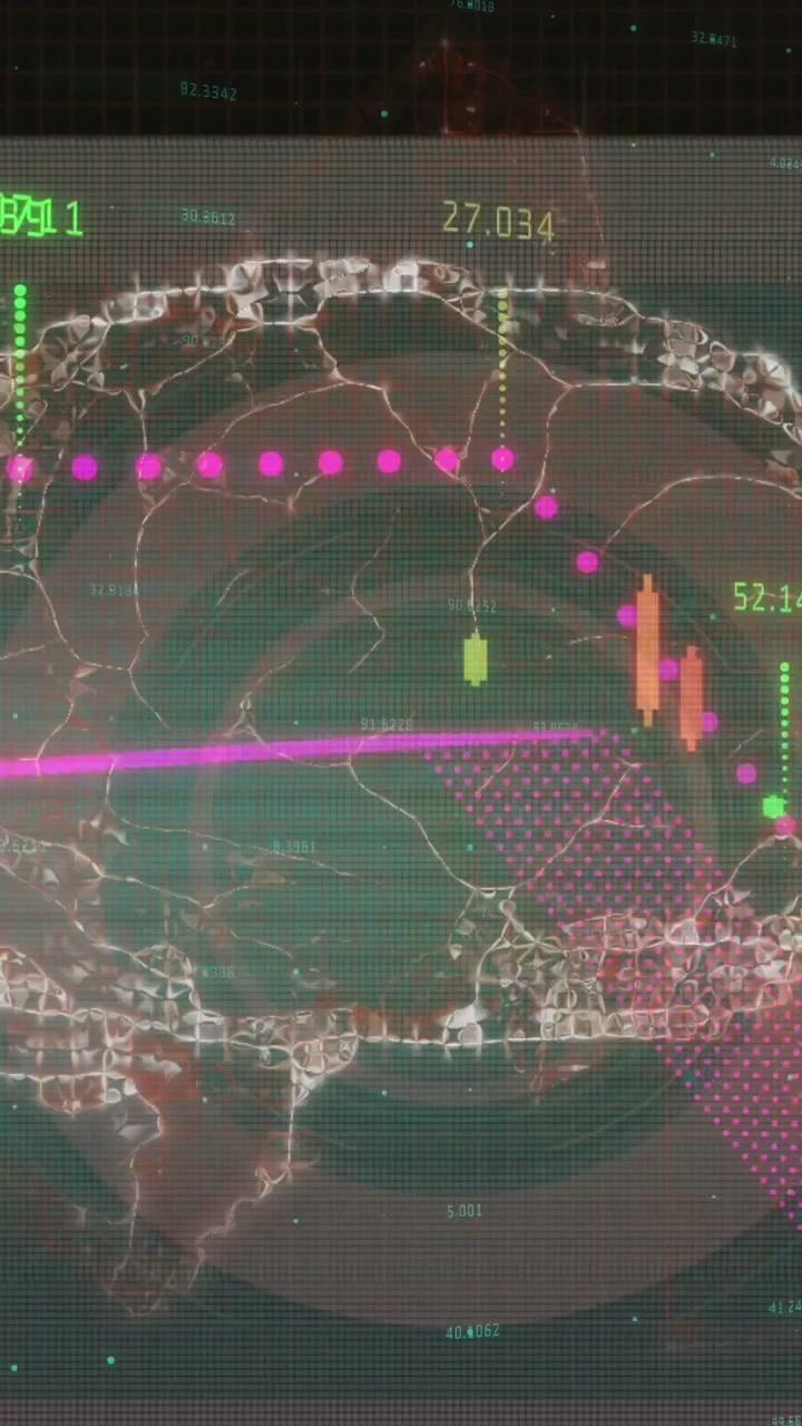 Animation of scope scanning and data processing over brain