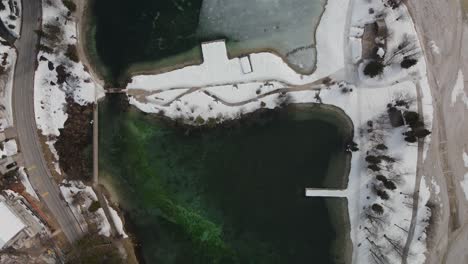 bird's-eye view of jezero jasna lake , slovenia