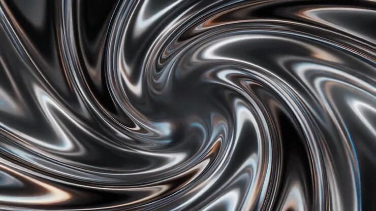 Abstract Liquid Metal Swirl with Reflective Surface