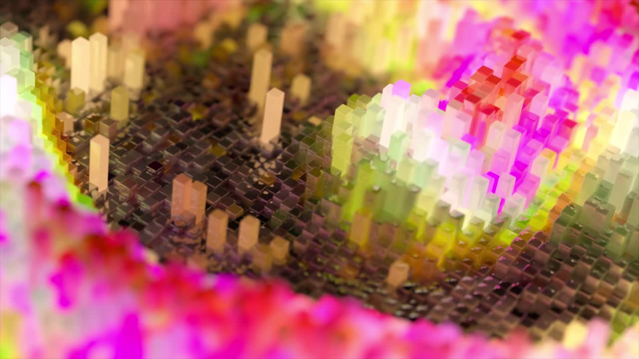 추상적인 다채로운 3d 기하학 블록