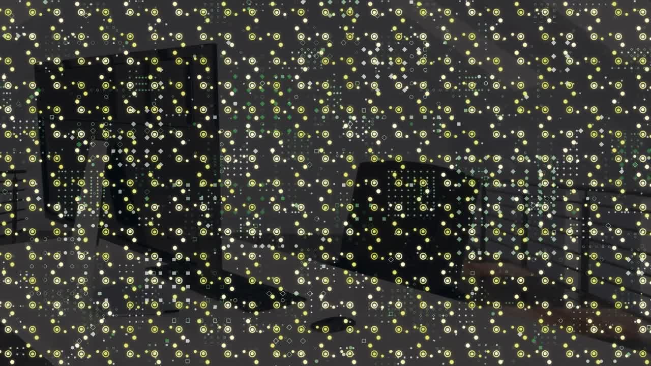 animación del procesamiento de datos y la oficina sobre las formas