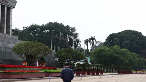 visitors gather at historic site in hanoi