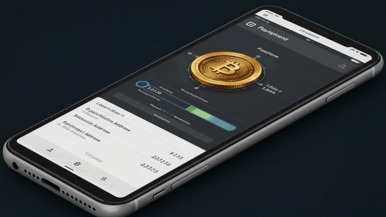 A Series of Cryptocurrency Payment Screens Showcasing Enhanced Bitcoin Features and User Interface, Highlighting Transactions and Account Details in a Digital Wallet Environment