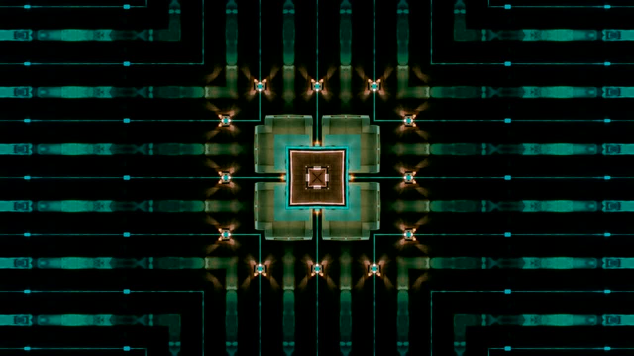 patrón sin costuras. arte geométrico abstracto fondo digital con líneas de luz de neón cuadrado