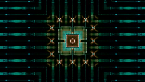 patrón sin costuras. arte geométrico abstracto fondo digital con líneas de luz de neón cuadrado