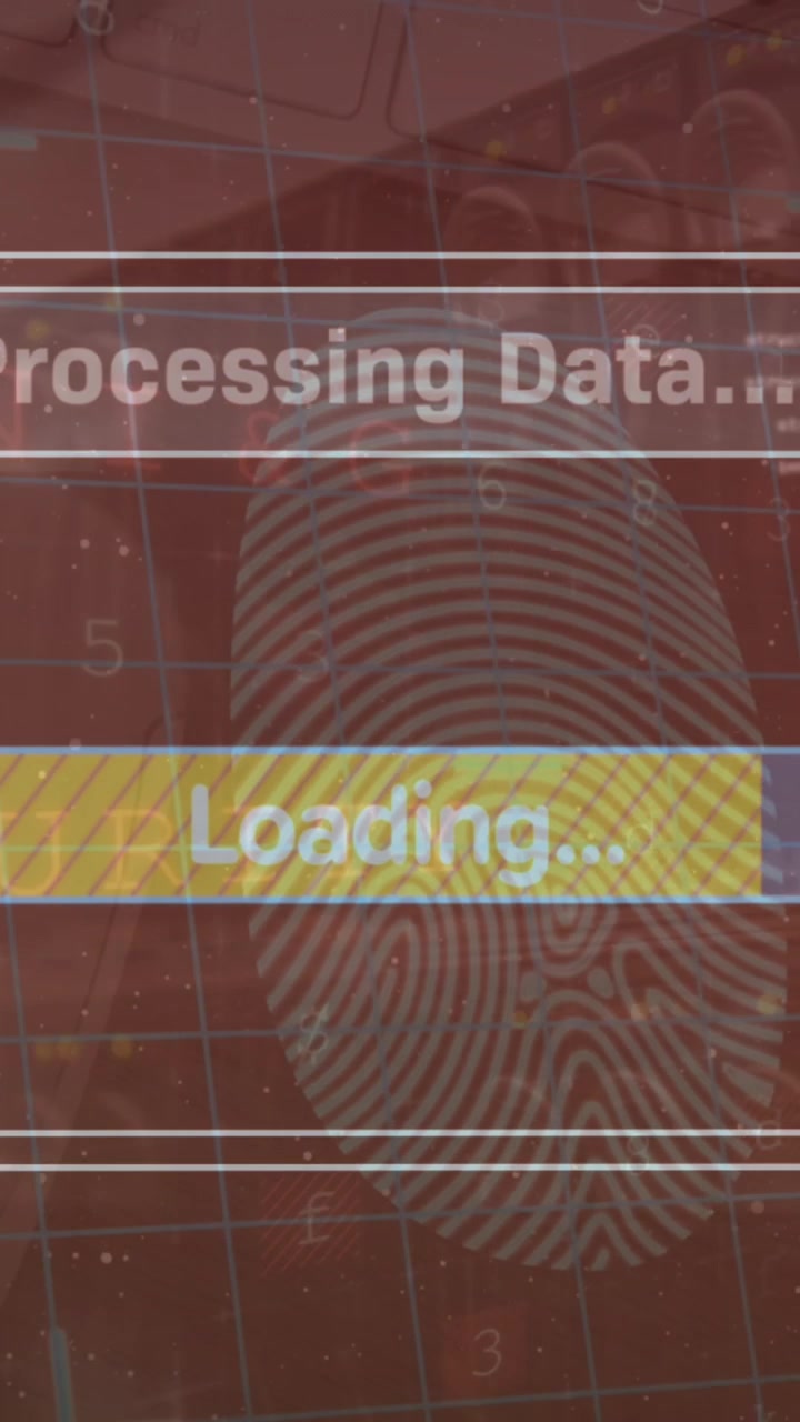 Abstract Digital Interface Showing Data Processing and Loading