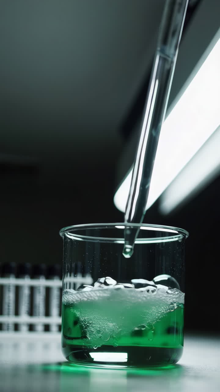 reacción química en un vaso