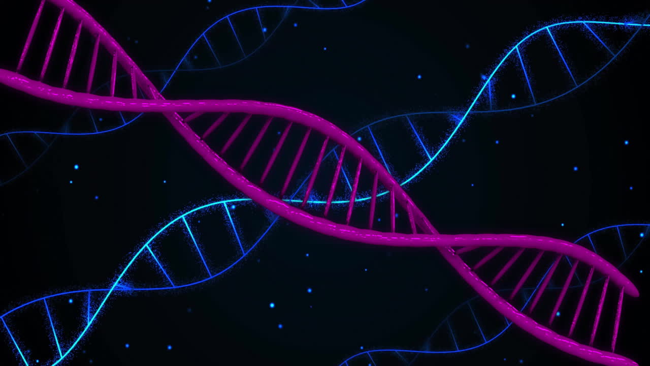 animación de cadenas de adn y procesamiento de datos