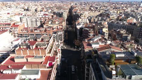 streets and typical buildings of barcelona, spain