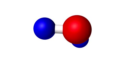 water molecule model rotate isolated on white background. 3d rendering