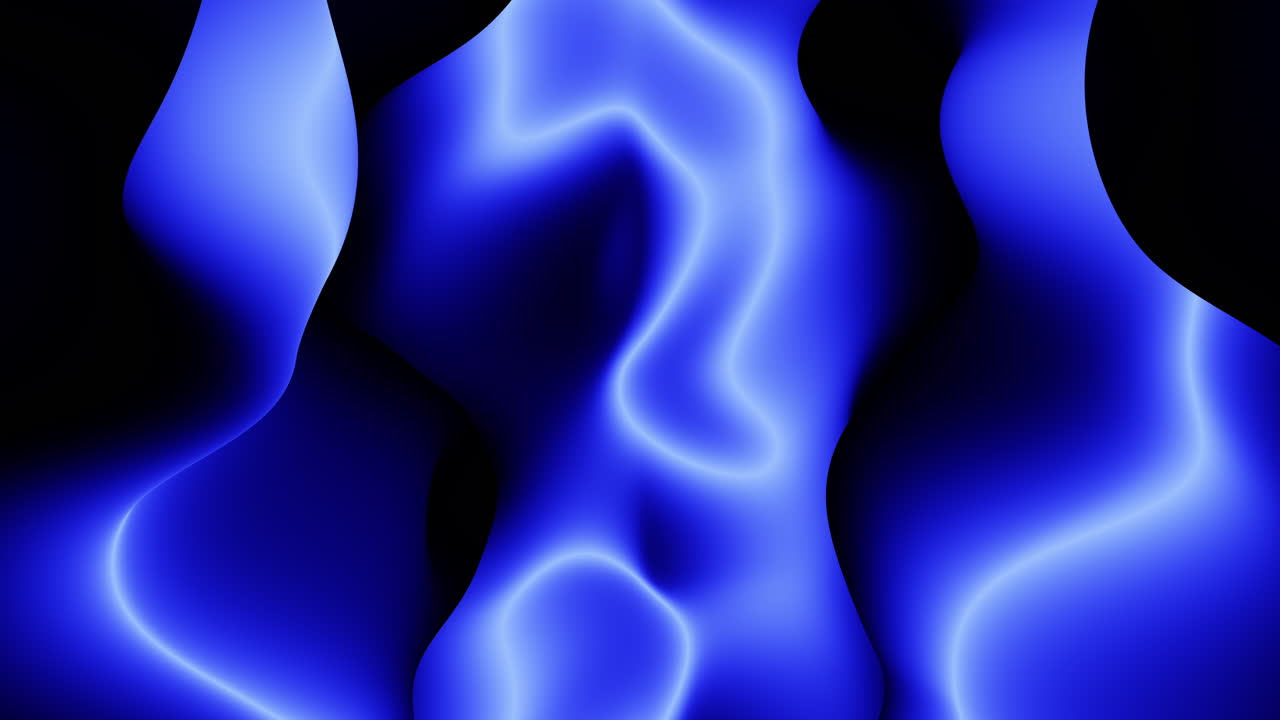 Futuristic and mystical blue waves pattern on black gradient