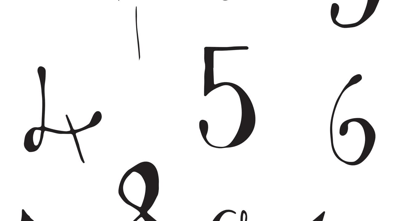 Animazione di icone numeri che si muovono su sfondo bianco