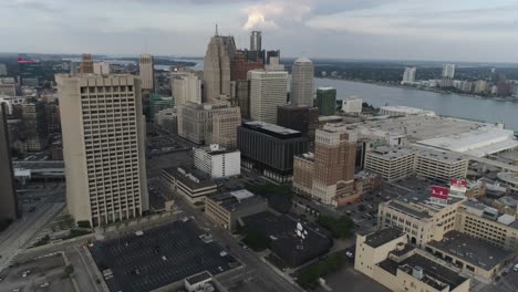 this video is an aerial of downtown detroit and detroit city landscape