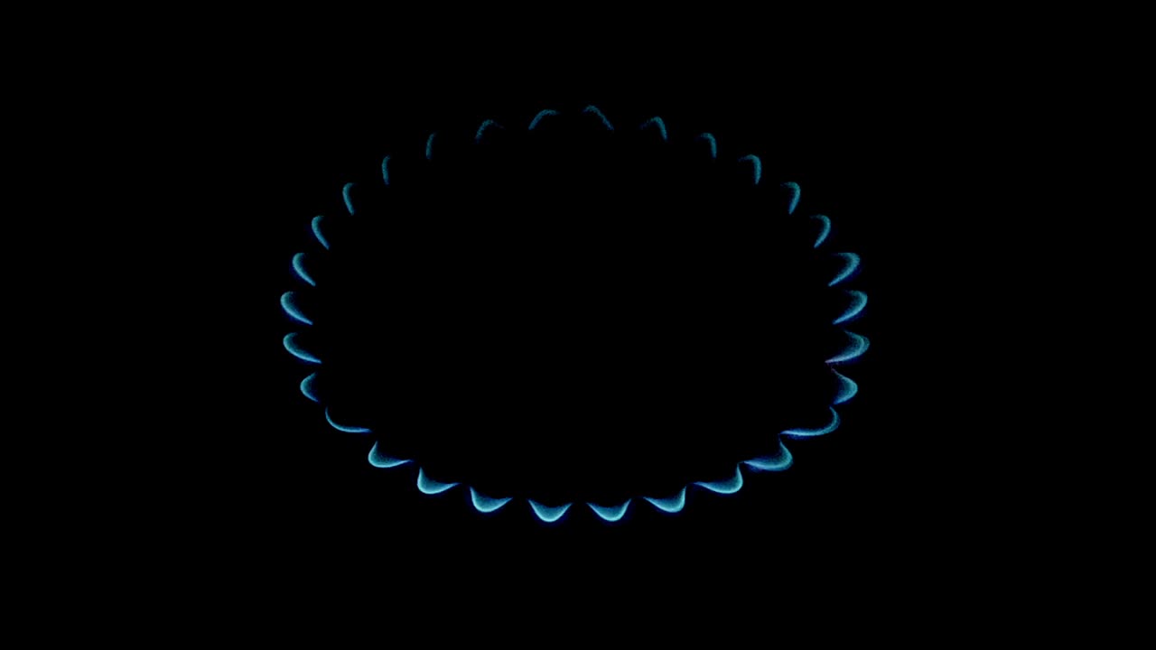Shooting in kitchen. Gas burning