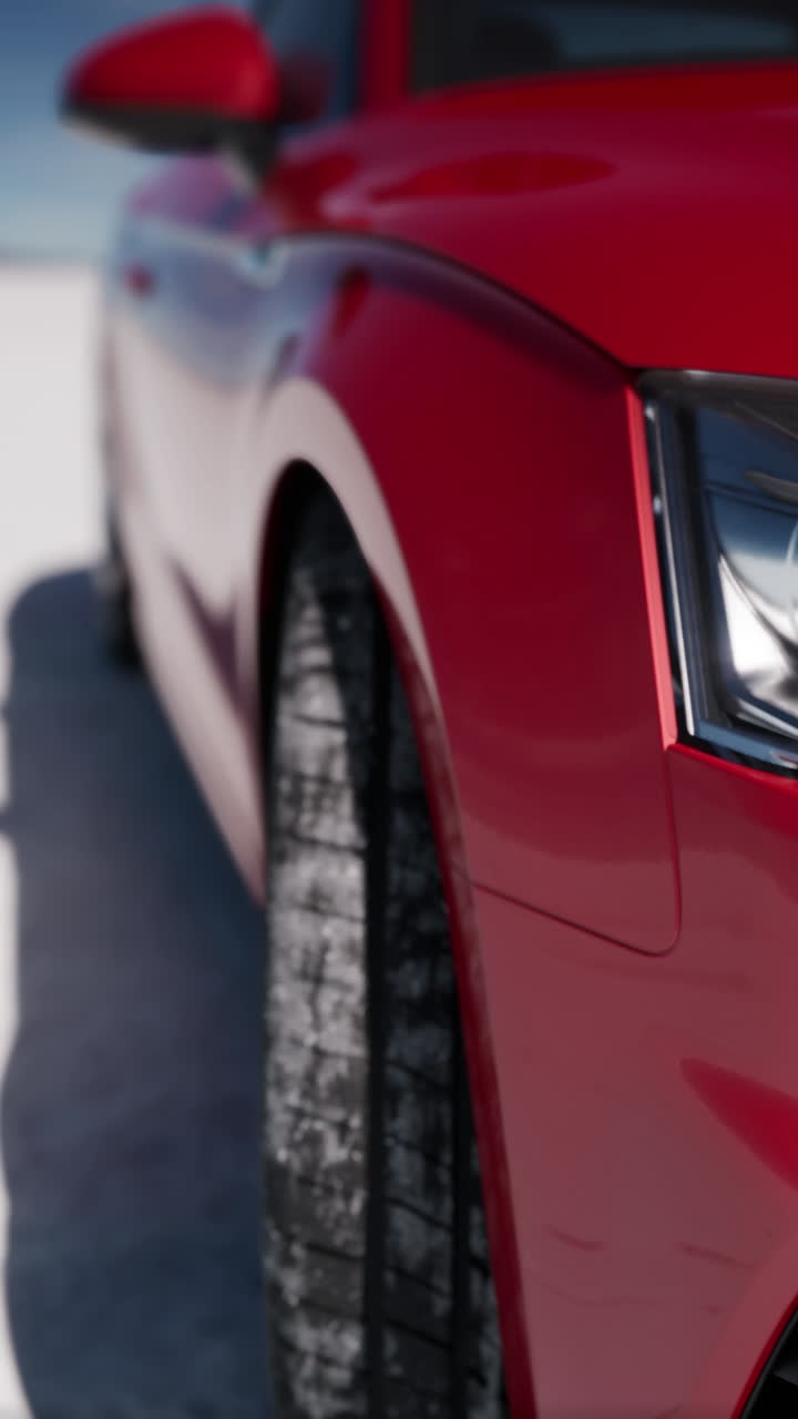 audi a4 rojo conduciendo en una carretera nevada