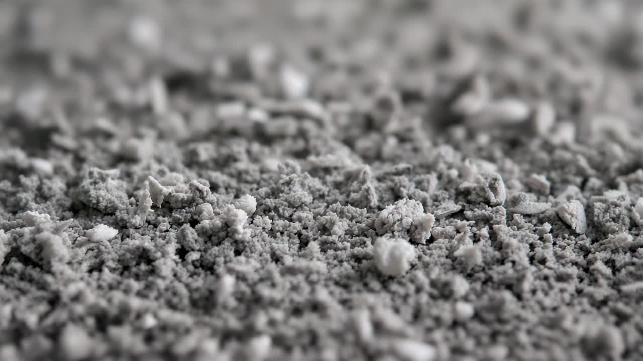 Racking camera moving focus forward in shallow macro, revealing crumbs and light flakes for texture