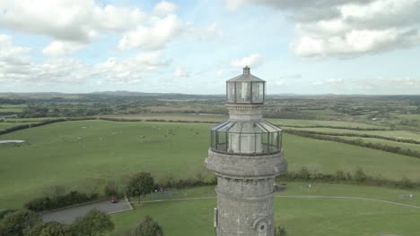 Drone-Shot-Of-Spire-Of-Lloyd-In-Kells,-Ireland