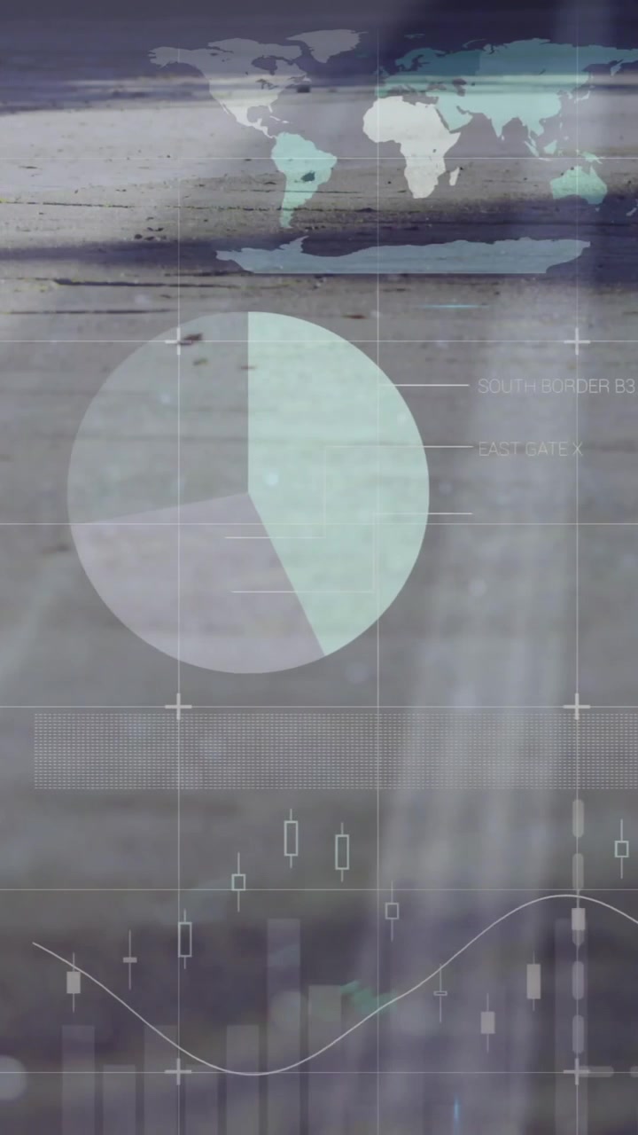 Animation af behandling af finansielle data over bybillede