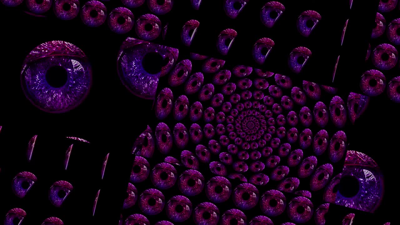 ojos intercalados en el fondo artístico.