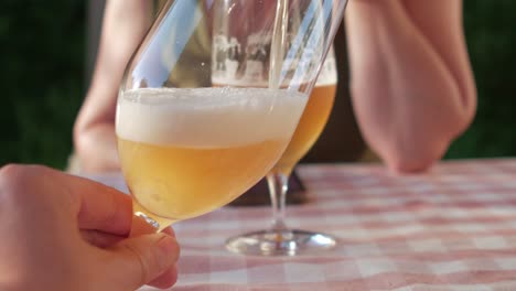 beer poured into glass